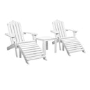 Outdoor Wooden Adirondack Patio Chair Sun Lounge Beach Table Setting