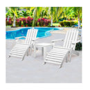 Outdoor Wooden Adirondack Patio Chair Sun Lounge Beach Table Setting
