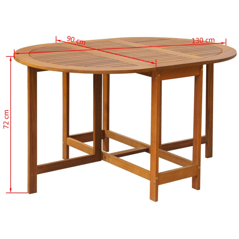 Outdoor Acacia Wood Oval Drop Leaf Table