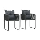 Outdoor Chairs 2 Pcs With Pillows Poly Rattan Black