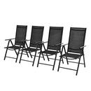 Outdoor Chairs 4 Pcs Aluminum 54 X 73 X 107 Cm Black