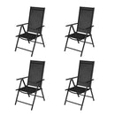 Outdoor Chairs 4 Pcs Aluminum 54 X 73 X 107 Cm Black