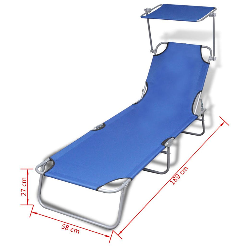 Outdoor Fold-able Sunbed with Canopy
