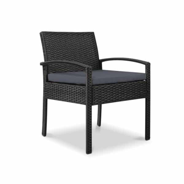 Outdoor Chair Wicker Dining Patio Garden Lounge Bistro Cushion Gardeon