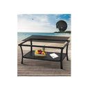 Outdoor Furniture Rattan Set Wicker Cushion 4 Pcs Black
