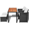 Outdoor Poly Rattan Acacia Wood Dining Set (11 Pcs) - Black