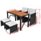 Outdoor Poly Rattan Acacia Wood Dining Set (11 Pcs) - Black