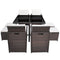 Outdoor Poly Rattan Dining Set (21 Pcs) - Brown