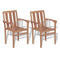 Outdoor Stackable Chairs 2 Pcs Solid Teak