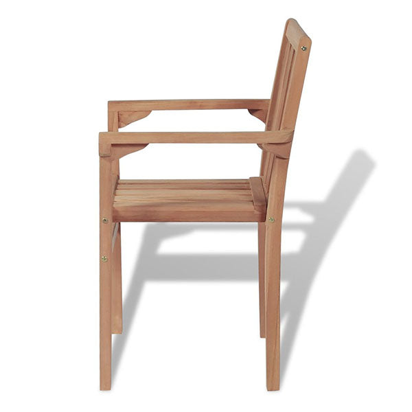 Outdoor Stackable Chairs 2 Pcs Solid Teak