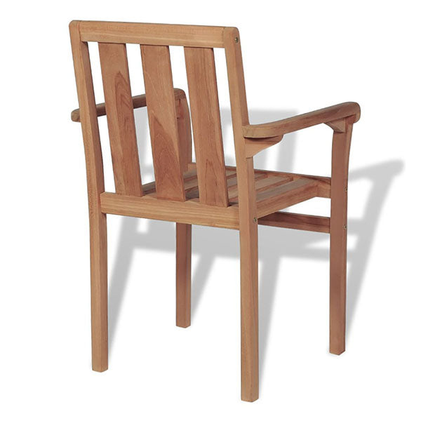 Outdoor Stackable Chairs 2 Pcs Solid Teak