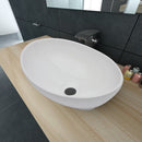 Oval-Shaped Ceramic Basin 40x 33cm - White