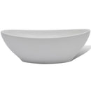 Oval-Shaped Ceramic Basin 40x 33cm - White