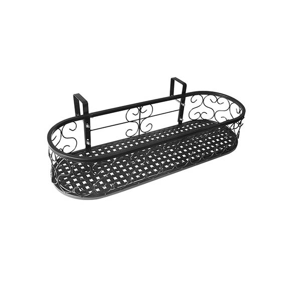Oval Plant Holder Stand Hanging Pot Basket Garden Wall Rack Shelf