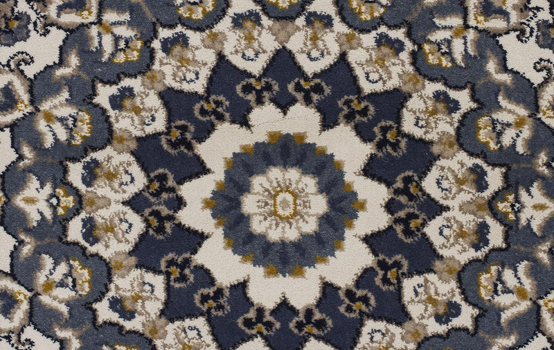 Palace Manal Oriental Round Rug Blue White