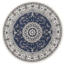 Palace Manal Oriental Round Rug Blue White