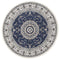 Palace Manal Oriental Round Rug Blue White