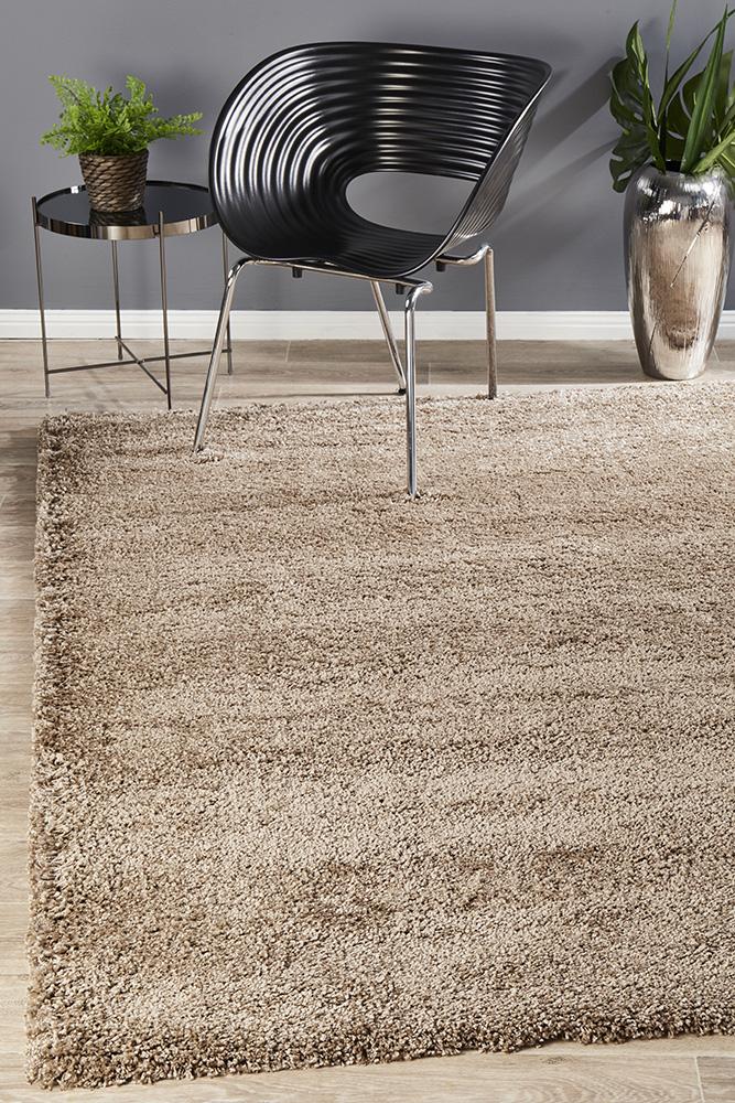 Pandora Collection Thick Soft Polar Latte Shag Rug