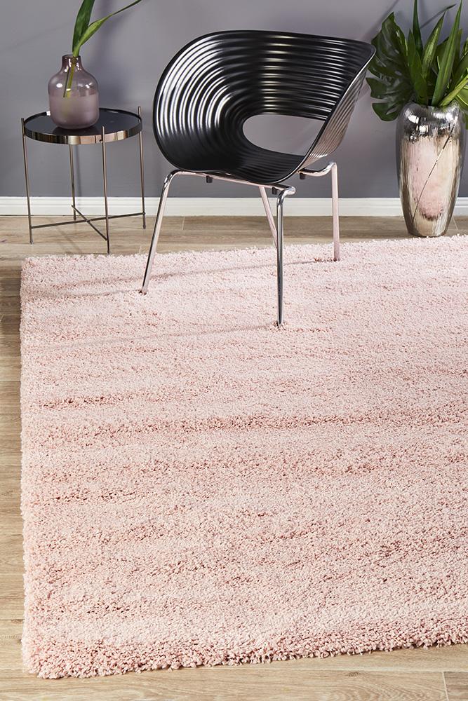 Pandora Collection Thick Soft Polar Pink Shag Rug