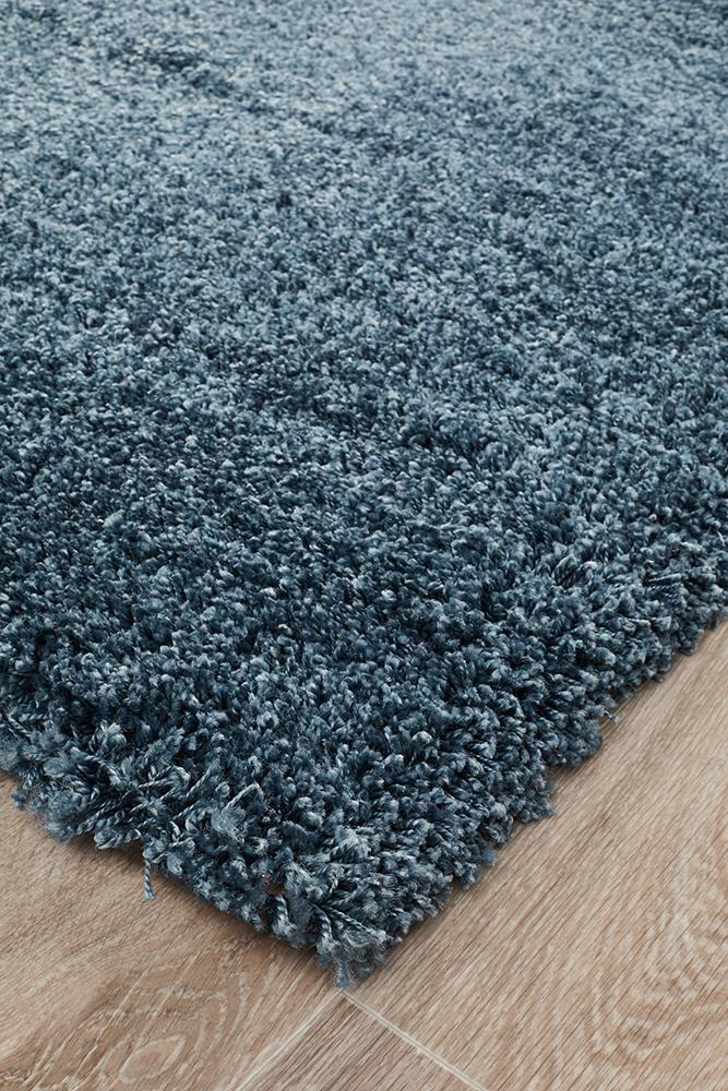 Pandora Collection Thick Soft Polar Teal Shag Rug
