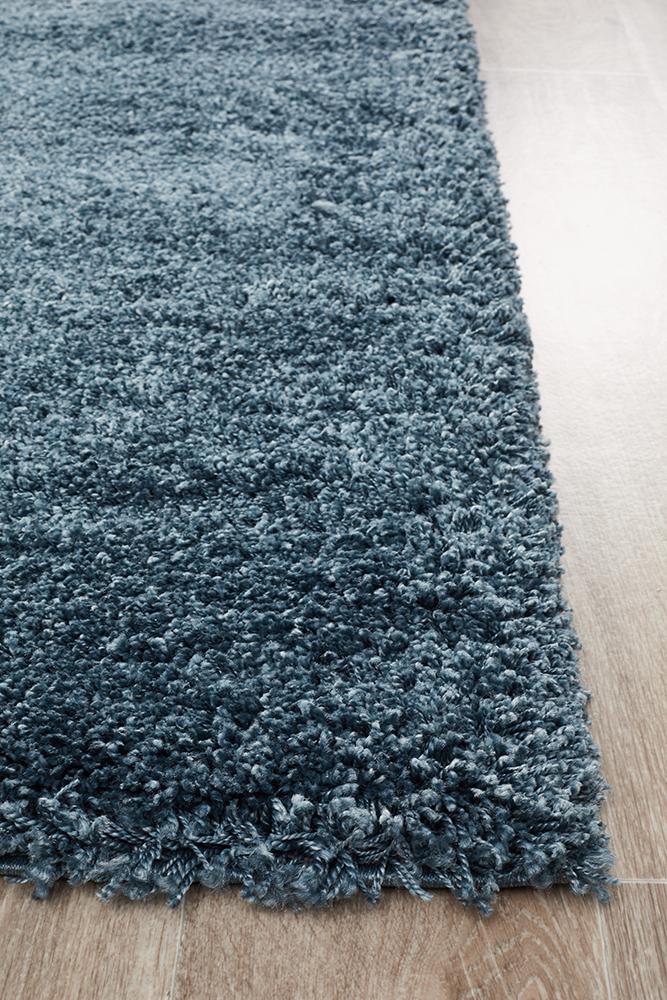 Pandora Collection Thick Soft Polar Teal Shag Rug