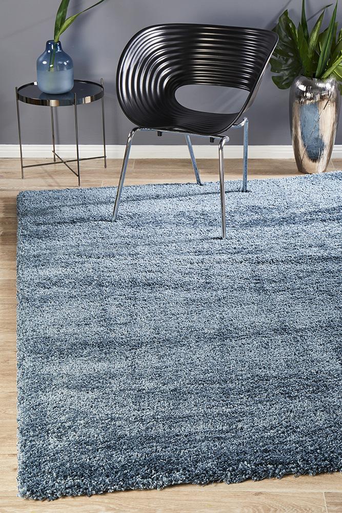 Pandora Collection Thick Soft Polar Teal Shag Rug