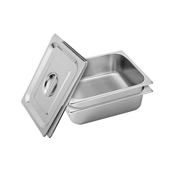 Soga 2X Gastronorm Pan Full Size 10Cm Stainless Steel Tray With Lid