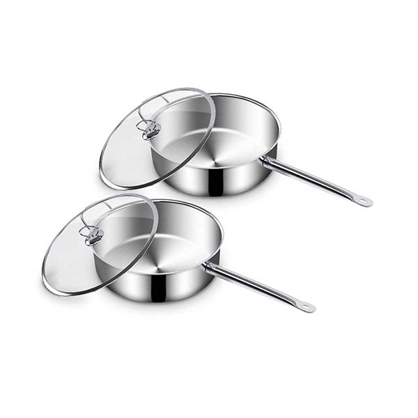 Soga 2X 30Cm Stainless Steel Saucepan With Lid Induction Cookware