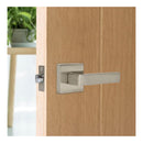 Passage Function Satin Nickel Square Door Handle Set