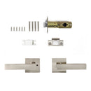 Passage Function Satin Nickel Square Door Handle Set