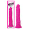 Neon Silicone Wall Banger Pink Vibrating Dong With Suction Cup Base