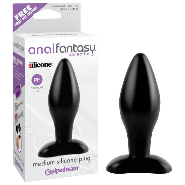 Anal Fantasy Collection Medium Silicone Butt Plug Black