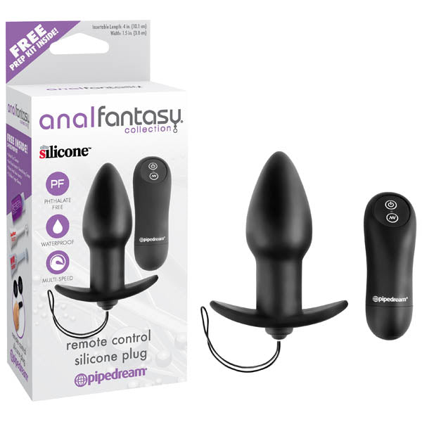 Collection Remote Control Silicone Black Vibrating Butt Plug