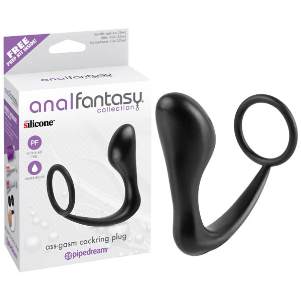 Collection Ass Gasm Plug Black Prostate Massager With Cock Ring