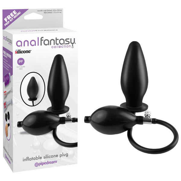 Anal Fantasy Collection Inflatable Silicone Black Butt Plug