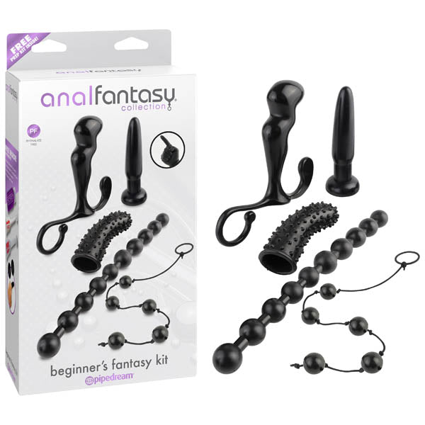 Collection Beginners Fantasy Black Anal Kit 6 Piece Set