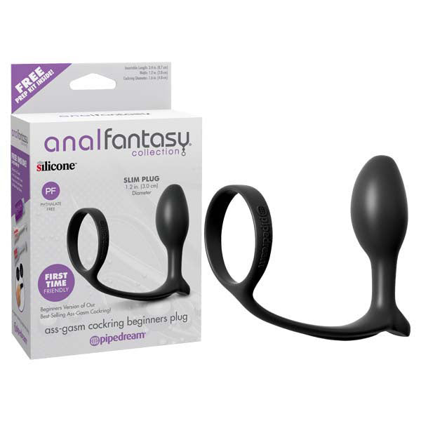 Collection Ass Gasm Beginners Black Cock Ring With Anal Plug