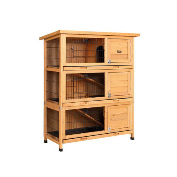 I Pet Rabbit Hutch Wooden Cage Waterproof Outdoor Pet House