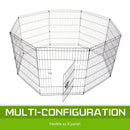 8 Panel Foldable Pet Playpen 36" W/ Cover - Green