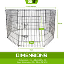 8 Panel Foldable Pet Playpen 36" W/ Cover - Green