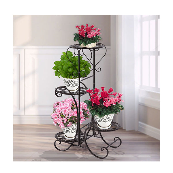 Plant Stand Outdoor Indoor Metal Flower Pots Rack Corner Shelf Planter
