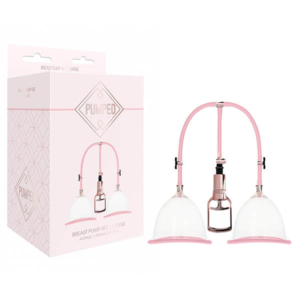 Pumped Breast Pump Set Rose Pink Large