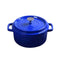 Soga Cast Iron 24Cm Enamel Porcelain Stewpot Cooking Pot With Lid Blue