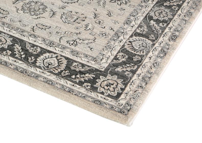 Oregon Prague Grey Ash Border Rug