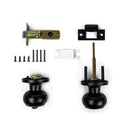Privacy Function Black Round Door Knob Set
