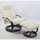 Deluxe Massage Recliner with Footrest - Cream
