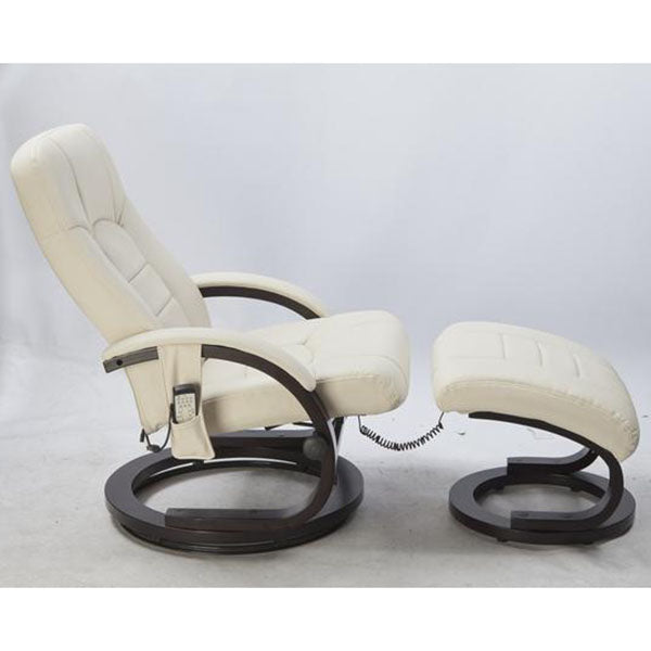 Deluxe Massage Recliner with Footrest - Cream