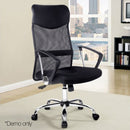 PU Leather Mesh High Back Office Chair - Black