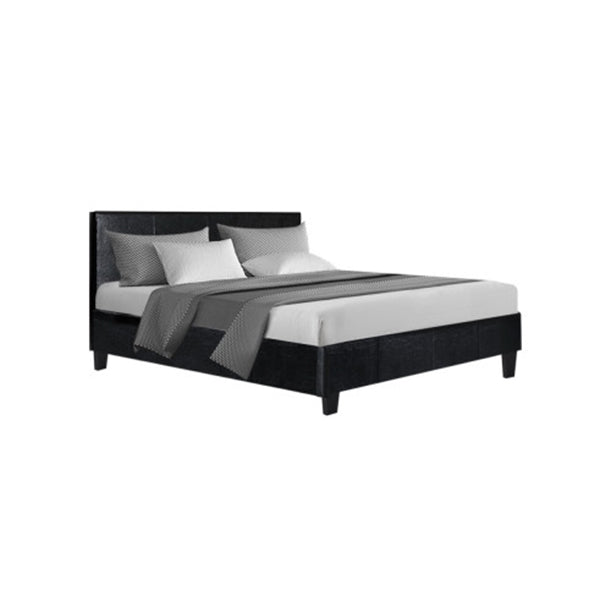 PVC Leather Bed Frame Black