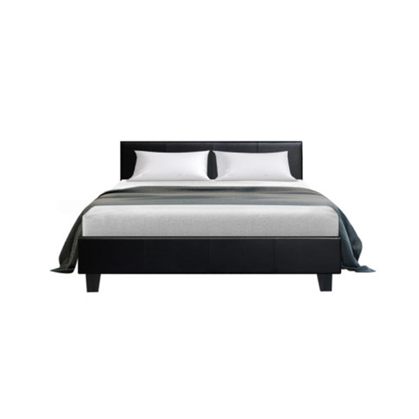 PVC Leather Bed Frame Black